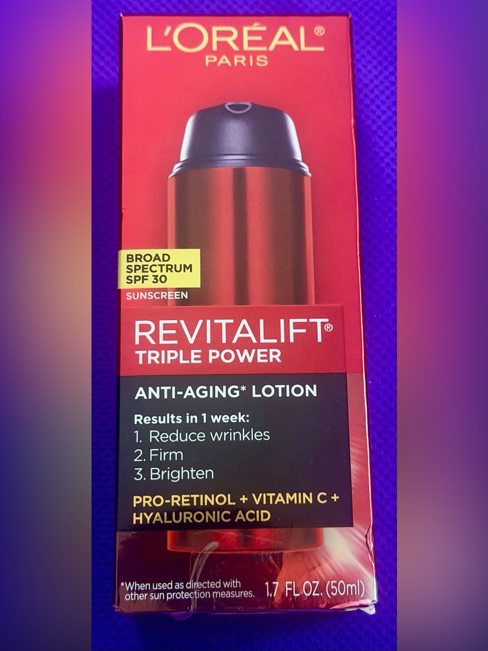 L'Oreal Revitalift Triple Power Anti-Aging Lotion - Red